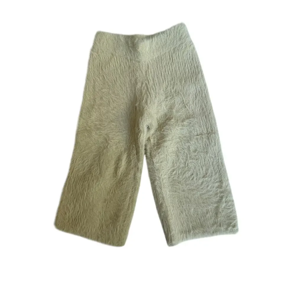Rylee + Cru Girls Cream Fuzzy Knit Lounge Set Size 2-3 Y